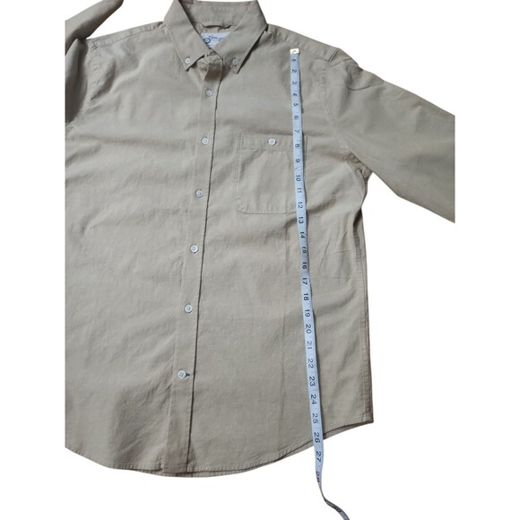 Mugsy Organic Cotton Preppy Oxford Shirt Mens Large Dakars Light Tan Button Down - Picture 8 of 9